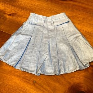 New! AVA & LU 7 Blue Textured Dual Pocket Skirt